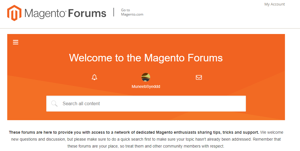 Magento community Forum