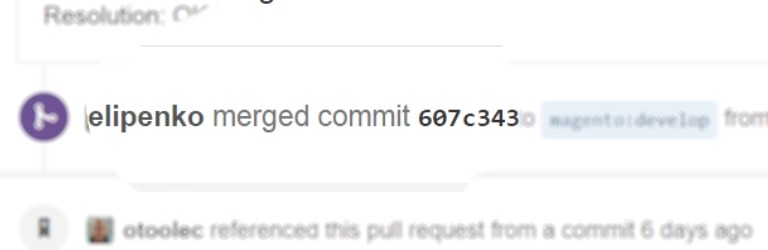 Magento 2 on Github: merging of a pull request in action