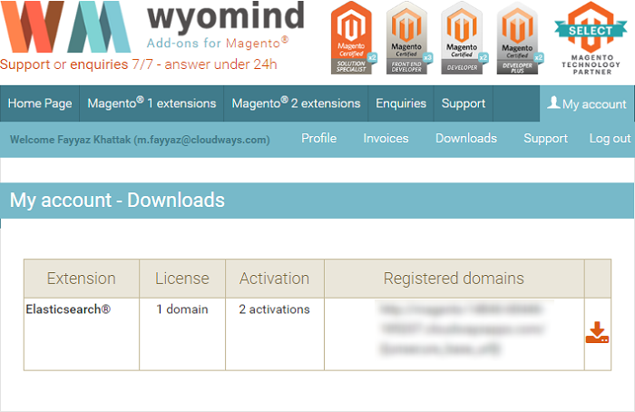 Wyomind Account Downloads