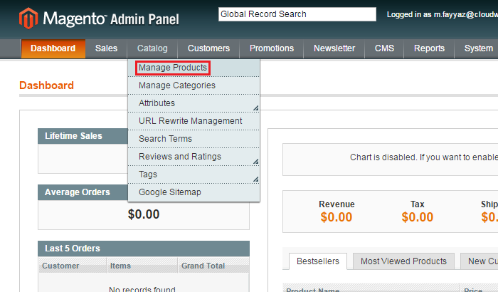 Magento manage products