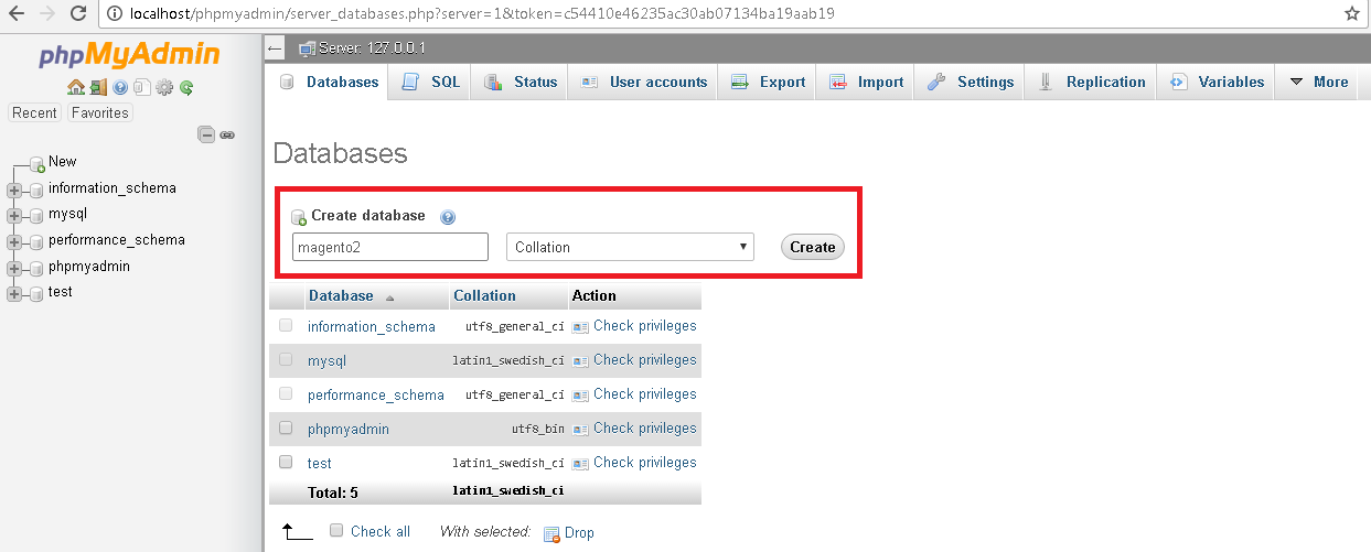 Localhost check. 1c токен. Нету PHPMYADMIN В опен сервер.