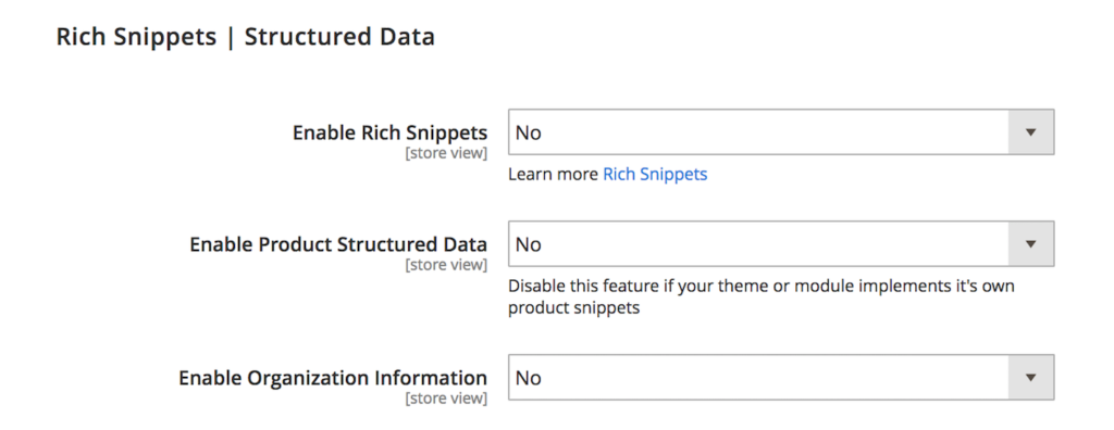 rich snippet configuration