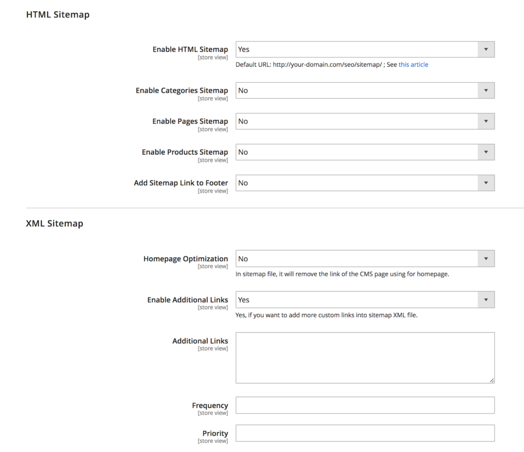 xml html sitemap