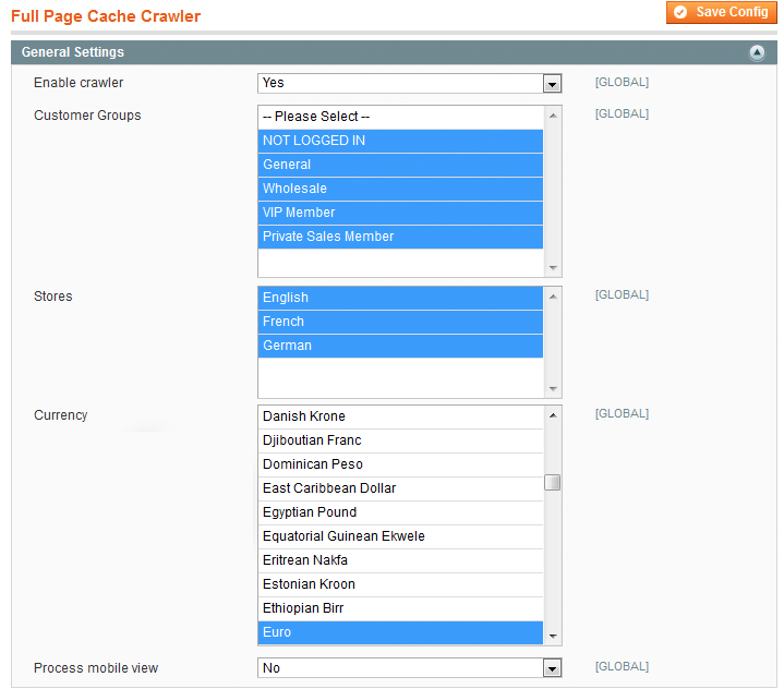 full page cache crawler