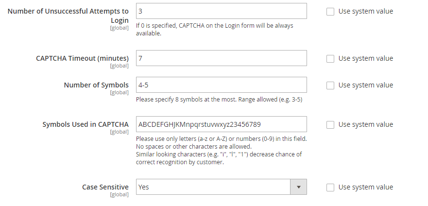 Enable CAPTCHA 1