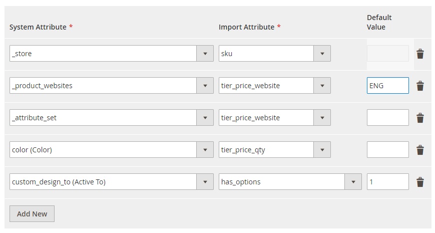 Import Mapping