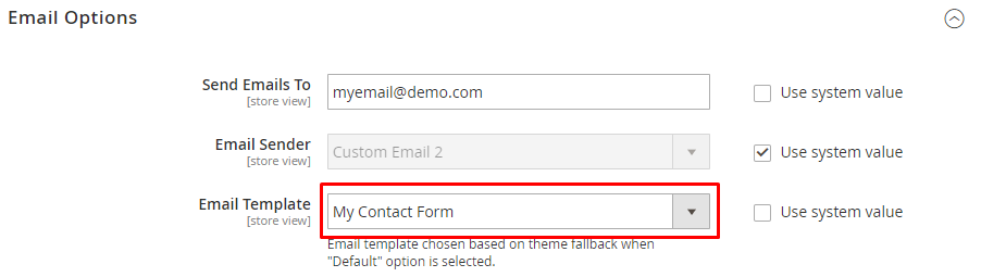 select email template