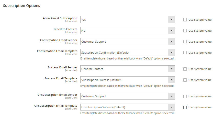 subscription options