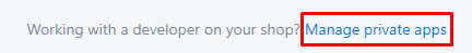 click on Manage private apps