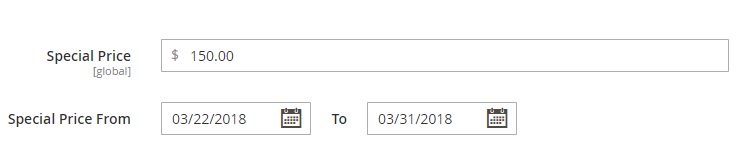 configure special price Magento 2