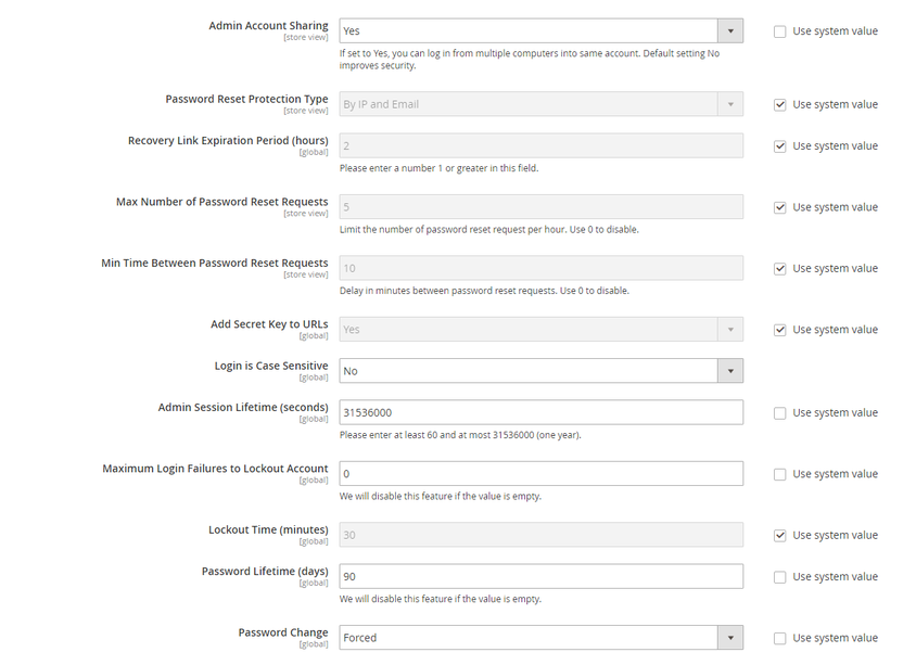 Configure proper admin settings 2