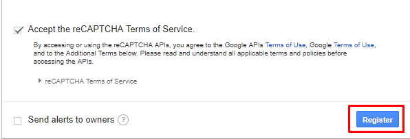 register google recaptcha