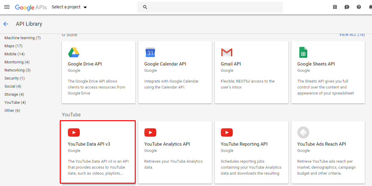 YouTube Data API