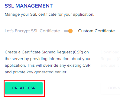 create CSR Cloudways