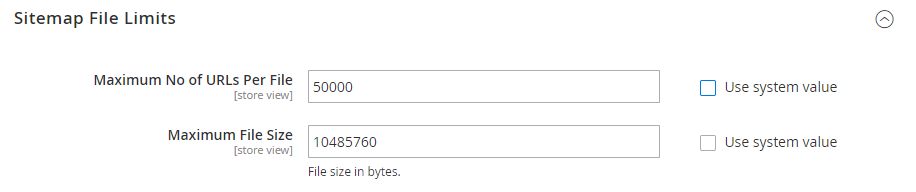 sitemap file limits Magento 2 Sitemap